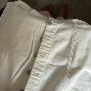 Button down white Jean skirt